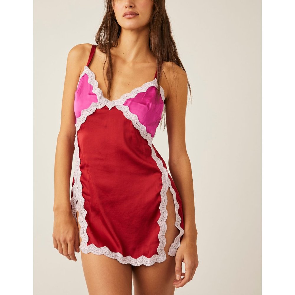 FREE PEOPLE On The Rise Mini Slip / Fuschia Frost Combo